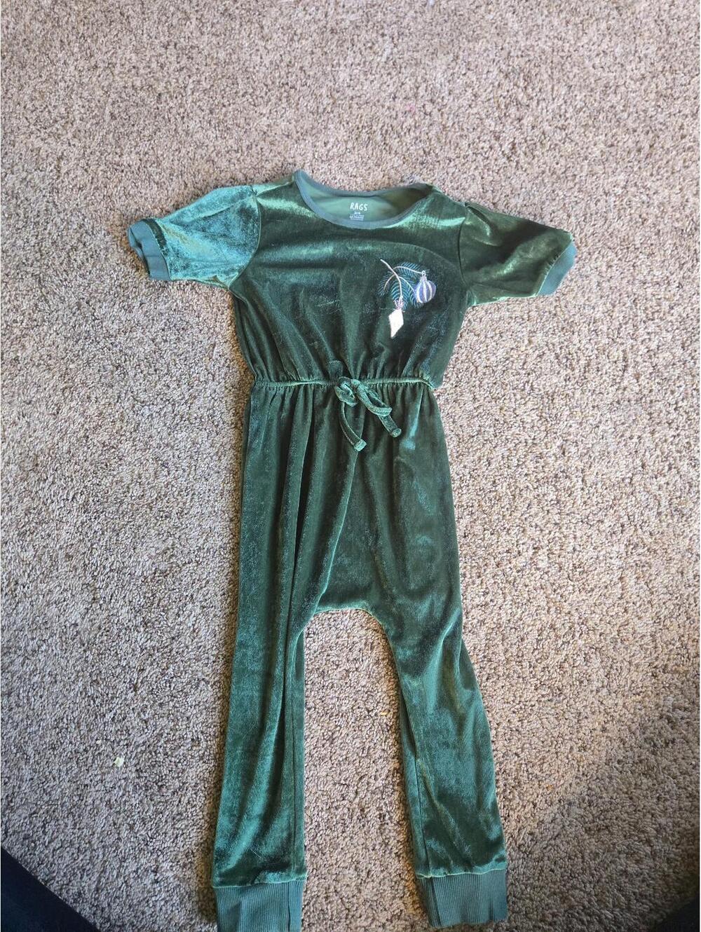 Rags to raches 3/4 romper christmas